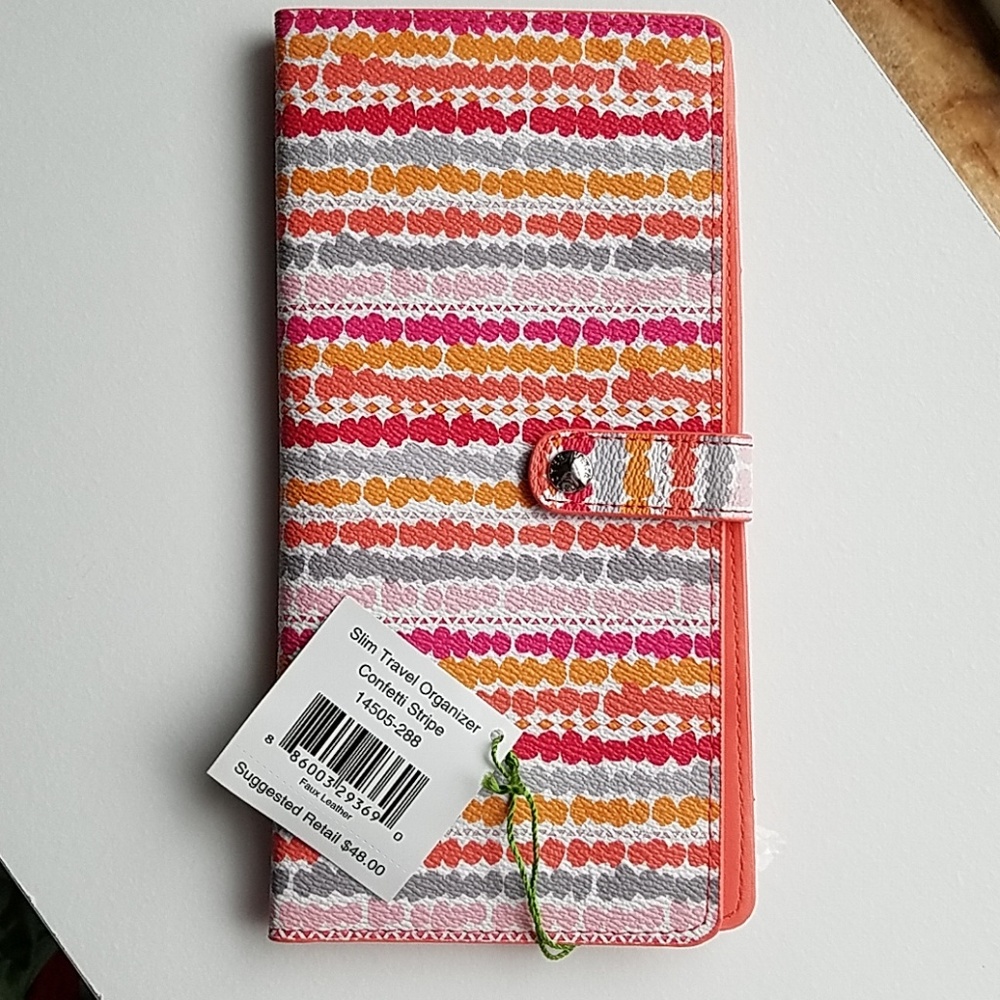 NWT Vera Bradley Slim Organizer - Confetti Stripe